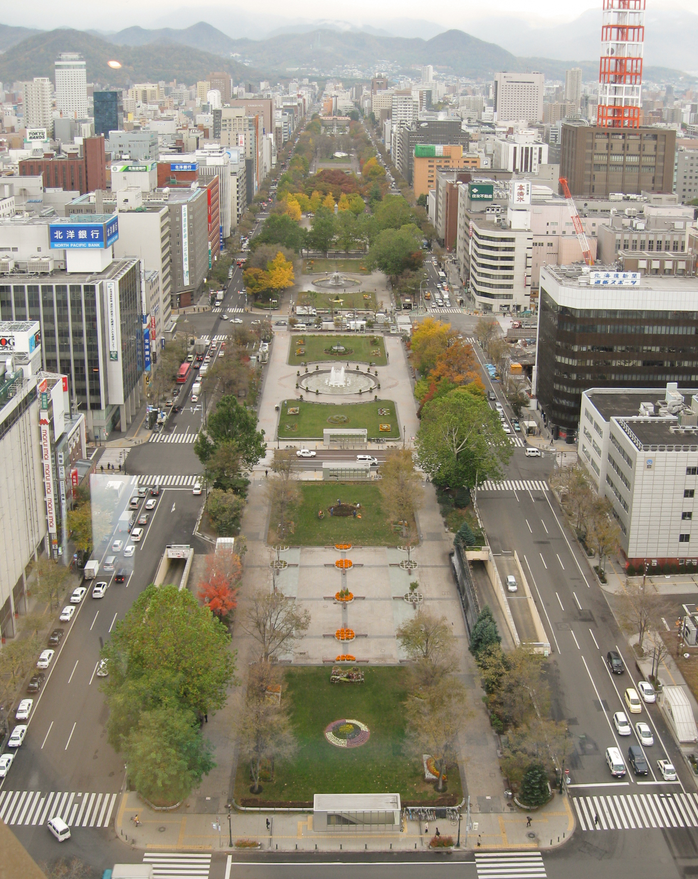 大通公園の空撮(秋)